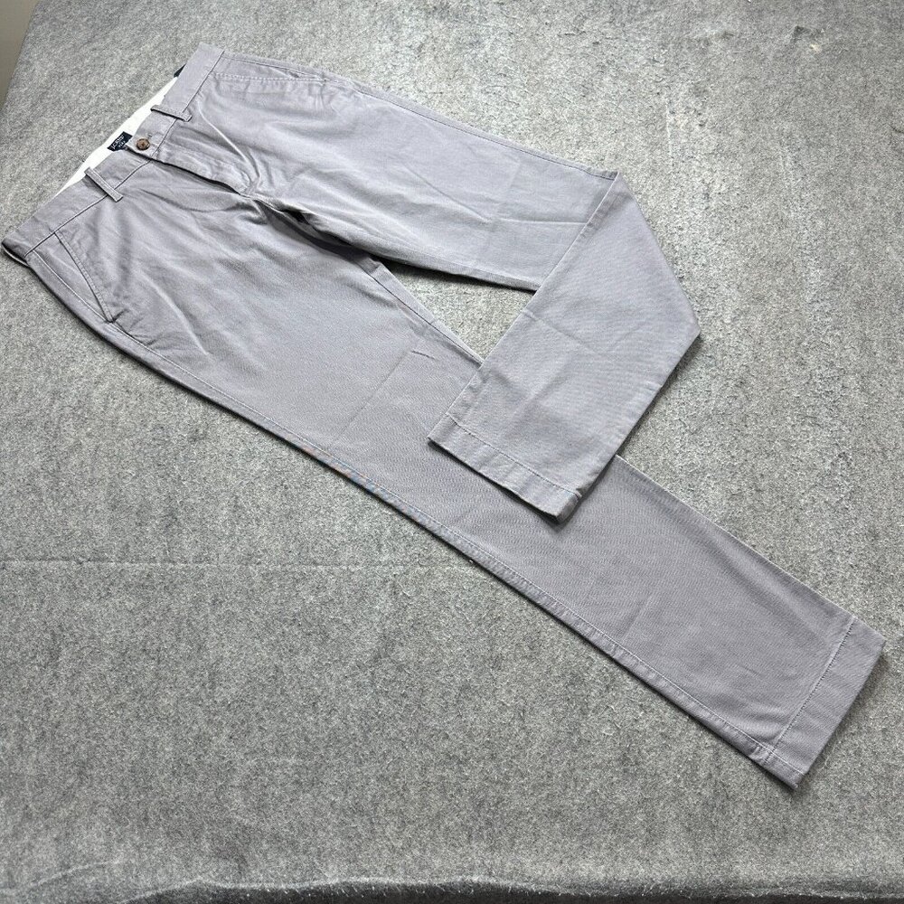 J.CREW Athletic Slim Flex Chino Pant Men 32 x 34 Gray Stretch Flat Front AZ844